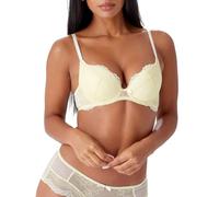 Gossard Womens Superboost Lace Padded Plunge Bra, Lemon, 32E UK