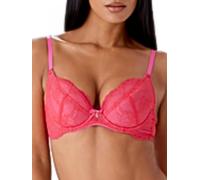 Gossard Women's Superboost Lace Padded Plunge Bra, Opaque, Red (Rose Red), 36E