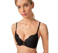 Gossard Women's Superboost Plunge Black Lace Bra, Black, 32 32E UK