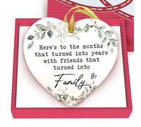 Gossby Ceramic Heart Ornament - Here’s to The Months That Turned into Year with Friends That Turned into Family