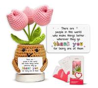 Gossby Handmade Positive Tulip Flower Crochet - There are People in This World Who Make Things Better Wherever They Go Thank You for Being One of Them