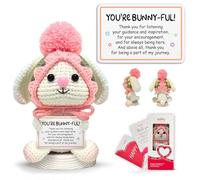 Gossby Inspirational Gift for Women - Handmade Positive Bunny Crochet - You're Bunny-FUL Thank You for Listening - Christmas, Birthday, Appreciation Thank You Gift Coworker, Sister, Friend, Teacher