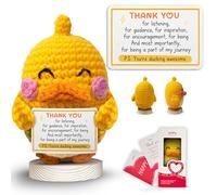 Gossby Inspirational Gift for Women - Handmade Positive Duck Crochet - Thank You for Listening - Christmas, Birthday, Appreciation Thank You Gift Coworker, Sister, Friend, Teacher