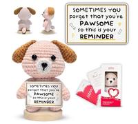 Gossby Inspirational Gift for Women, Men - Positive Dog Crochet - YOU FORGET YOU'RE PAWSOME - Christmas, Birthday, Emotional Support, Positive Dog Lover Gift for Friend, Coworker, Teacher, Mom