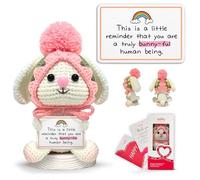 Gossby Positive Bunny Crochet - YOU'RE A BUNNY-FUL HUMAN BEING - Inspirational Gift for Women - Christmas, Birthday, Emotional Support, Positive Energy Gift for Friend, Coworker, Teacher, Mom