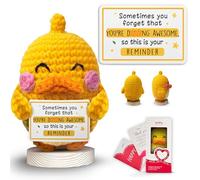Gossby Positive Duck Crochet - Sometimes You Forget You're Ducking Awesome - Inspirational Gift for Women, Men - Christmas, Birthday, Emotional Support, Positive Energy Gift for Friend, Coworker