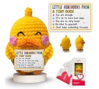 Gossby Positive Duck Crochet with Message - Little Reminders from A Tiny Duck - Inspirational Gift for Women, Men - Christmas, Birthday, Emotional Support, Positive Energy Gift for Friend, Coworker
