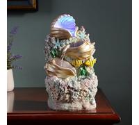 GOSSI Coral Shell Theme Fountain for Home Decor, Perfect Indoor Desktop Fountain for Zen Waterfall Meditation Waterfall Decor LED Fountain (23037)