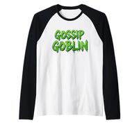 Gossip Goblin Funny Rumor Chit Chat Juicy Social Chatter Raglan Baseball Tee