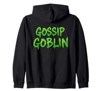 Gossip Goblin Funny Rumor Chit Chat Juicy Social Chatter Zip Hoodie