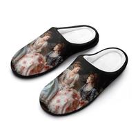 Gossip Women Cotton Slipper Anti-Skid Comfortable Cozy Plush Slippers Indoor House Closed Toe Shoes 11-12（42-43）