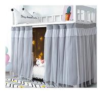 GossipBoy Bunk Bed Curtains, Canopy Bed Curtains, Blackout Curtains, Students Dormitory Tent for Cabin Bed with Nets Dustproof Blackout Cloth,Gray Belt Yarn,Bottom Bunk Curtain 1.2m