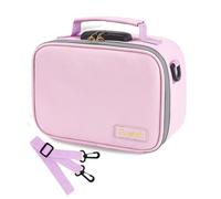 Gosstek Pink PU Leather Smell Proof Bag with Combination Lock, Heavy Duty Organizers Box case with Shoulder Strap for Home and Travel, Great Gift for Women.