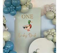 Gostman One Lucky Duck Decal | Mallard Duck Hunting First Birthday Party Supplies Decal, One Lucky Duck Party Decor Decal
