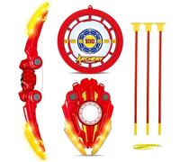 GoStock Kids Bow and Arrow Set, LED Light Up Archery Toy Set with 1 Bow 3 Suction Cup Arrows 1 Target, Indoor and Outdoor Toys for Kids, Christmas Birthday Gifts for Boys & Girls Ages 3-12, Red