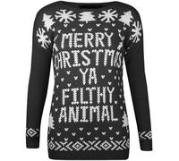 GOSTYLES® Boys Girls Knitted Christmas YA Filthy Animal Jumper, Kids Unisex Xmas Long Sleeve Top Funny Novelty Merry Christmas Sweater (Black, 11-12 Years)