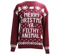 GOSTYLES® Boys Girls Knitted Christmas YA Filthy Animal Jumper, Kids Unisex Xmas Long Sleeve Top Funny Novelty Merry Christmas Sweater (Wine, 7-8 Years)