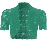 GOSTYLES® Girls Short Sleeve Knitted Bolero Shrug, Kids Summer Cover Up Front Open Cropped Cardigan Sweater (Teal, 11-12 Years)