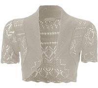 GOSTYLES® Girls Short Sleeve Knitted Bolero Shrug, Kids Summer Cover Up Front Open Cropped Cardigan Sweater (Grey, 11-12 Years)