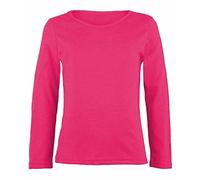 Gostyles® Kids Boy Girls Plain Basic Long Sleeve Round Neck T-Shirt Unisex Children Stretch Uniform PE School Tee Top (Cerise, 9/10 Years)