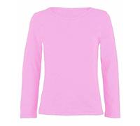 Gostyles® Kids Boy Girls Plain Basic Long Sleeve Round Neck T-Shirt Unisex Children Stretch Uniform PE School Tee Top (Baby Pink, 11/12 Years)