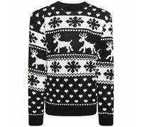 GOSTYLES® Kids Christmas Jumper Unisex 3D Knitted Xmas Sweater Pullover for Boys Girls Reindeer Rudolph Christmas Tree Novelty Design (Reindeer Snowflake Black, 9-10 Years)