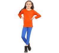 GOSTYLES® Kids Long Sleeve T-Shirts Boys Girls Stretchy Round Neck School Top, Children Soft Comfortable Viscose Casual Everyday Wear Shirt (Neon Orange, 3-4 Years)