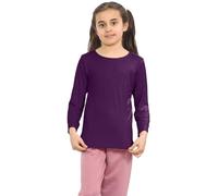 GOSTYLES® Kids Long Sleeve T-Shirts Boys Girls Stretchy Round Neck School Top, Children Soft Comfortable Viscose Casual Everyday Wear Shirt (Purple, 5-6 Years)