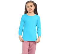 GOSTYLES® Kids Long Sleeve T-Shirts Boys Girls Stretchy Round Neck School Top, Children Soft Comfortable Viscose Casual Everyday Wear Shirt (Turquoise, 2-3 Years)
