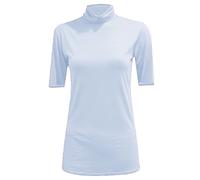 GOSTYLES® Womens 3/4 Sleeve Polo Roll Neck Jumper, Ladies Plain Casual Wear Turtle Neck Stretch Fit Top (White, XXL)