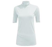 GOSTYLES® Womens 3/4 Sleeve Polo Roll Neck Jumper, Ladies Plain Casual Wear Turtle Neck Stretch Fit Top (Cream, M-L)