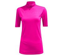GOSTYLES® Womens 3/4 Sleeve Polo Roll Neck Jumper, Ladies Plain Casual Wear Turtle Neck Stretch Fit Top (Cerise, XL)