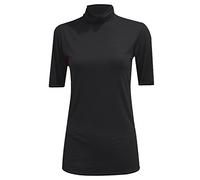 GOSTYLES® Womens 3/4 Sleeve Polo Roll Neck Jumper, Ladies Plain Casual Wear Turtle Neck Stretch Fit Top (Black, XL)