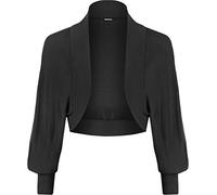 GOSTYLES® Womens Batwing Long Sleeve Shrug Top Lightweight Bolero Cardigan, Ladies Open Front Jacket Casual Summer Cover-Up Tops (Black, XXL)