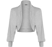 GOSTYLES® Womens Batwing Long Sleeve Shrug Top Lightweight Bolero Cardigan, Ladies Open Front Jacket Casual Summer Cover-Up Tops (Grey, XXL)