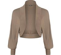 GOSTYLES® Womens Batwing Long Sleeve Shrug Top Lightweight Bolero Cardigan, Ladies Open Front Jacket Casual Summer Cover-Up Tops (Mocha, XXL)