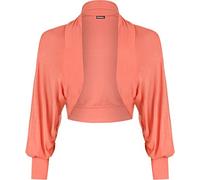 GOSTYLES® Womens Batwing Long Sleeve Shrug Top Lightweight Bolero Cardigan, Ladies Open Front Jacket Casual Summer Cover-Up Tops (Coral, M-L)