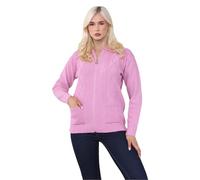 GOSTYLES® Womens Cable Knitted Long Sleeve Zipper Cardigan, Ladies Long Sleeve Pullover Classic Knitwear Fasten Zip-Up Jumper Top (Dusty Pink, 20-22)