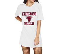 GOSTYLES® Womens California Butterfly Print Oversized T-Shirt Dress, Ladies Baggy Pullover Short Sleeve Tunic Top Casual Loungewear Mini Dresses (Chicago Print White, 20-22)