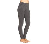 GOSTYLES® Women's Chunky Cable Knitted Full Length Thick Leggings - Ladies Knit Ribbed Stretchy Warm Pants (Charcoal, 20-22)
