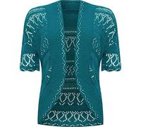 GOSTYLES® Womens Crochet Knitted Cardigan, Ladies Short Sleeve Lightweight Open Front Cover Up, Outerwear Summer Casual Top (Teal, 20-22)