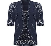 GOSTYLES® Womens Crochet Knitted Cardigan, Ladies Short Sleeve Lightweight Open Front Cover Up, Outerwear Summer Casual Top (Navy, 24-26)