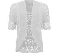 GOSTYLES® Womens Crochet Knitted Cardigan, Ladies Short Sleeve Lightweight Open Front Cover Up, Outerwear Summer Casual Top (Grey, 20-22)