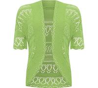 GOSTYLES® Womens Crochet Knitted Cardigan, Ladies Short Sleeve Lightweight Open Front Cover Up, Outerwear Summer Casual Top (Lime Green, 16-18)
