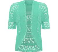GOSTYLES® Womens Crochet Knitted Cardigan, Ladies Short Sleeve Lightweight Open Front Cover Up, Outerwear Summer Casual Top (Mint, 16-18)