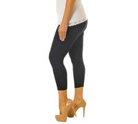 GOSTYLES® Womens Cropped Elasticated Plain Viscose Leggings, Ladies Soft Stretch Lightweight Everyday Summer Capri Pants (Black, 24-26)
