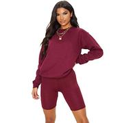 GOSTYLES® Womens Cycling Over-Knee Shorts, Ladies Super Stretch Activewear Walking, Running, Gym, Yoga & Sports Biker Shorts (Wine, 16-18)