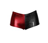 GOSTYLES® Womens Halloween Metallic Hot Pants Knickers, Ladies High Waisted Underwear Fancy Shiny Clubwear Panties (Black Red, 16-18)