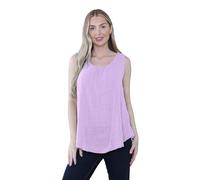 GOSTYLES® Womens Italian Sleeveless Ruched Vest Top, Ladies Casual Summer Stylish Trendy Streetwear Tank Tops Blouse (Lilac, XL)