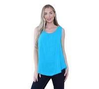 GOSTYLES® Womens Italian Sleeveless Ruched Vest Top, Ladies Casual Summer Stylish Trendy Streetwear Tank Tops Blouse (Turquoise, XL)